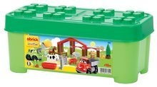 Cuburi de construit Abrick - Joc de construit Fermă Abrick Écoiffier cu 2 maşini şi cu animăluţe în cutie verde de la 18 luni_0
