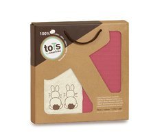 Detské obliečky - Napínacie prestieradlo do postieľky Joy toTs-smarTrike zajačik 2 kusy 100% bavlnený satén ružové od 0 mesiacov_2
