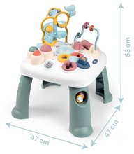 Interaktivní hudební stoly - Set didaktický stolek Activity Table Little a chodítko a kočárek Baby Walker Smoby s 30cm panenkou_11