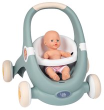 Otroški sprehajalčki - Didaktični sprehajalček in voziček Trotty Walker 3in1 Little Smoby s snemljivo ploščo in funkcijami za razvoj motorike od 12 mes_2