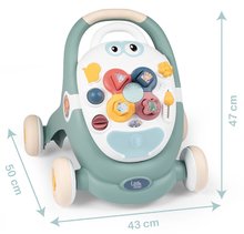 Otroški sprehajalčki - Didaktični sprehajalček in voziček Trotty Walker 3in1 Little Smoby s snemljivo ploščo in funkcijami za razvoj motorike od 12 mes_4