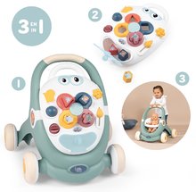 Otroški sprehajalčki - Didaktični sprehajalček in voziček Trotty Walker 3in1 Little Smoby s snemljivo ploščo in funkcijami za razvoj motorike od 12 mes_8