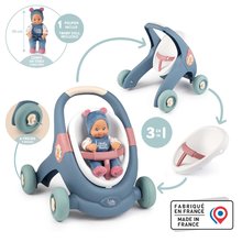 Detské chodítka - Didaktické chodítko a kočík Baby Walker 3v1 + Baby Doll Little Smoby s 30 cm bábikou a brzdovým systémom od 12 mes_1