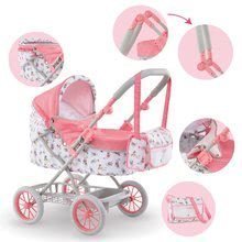 Kinderwagen für Puppe ab 18 Monaten - Tiefer Puppenwagen Carriage Mon Grand Poupon Corolle zusammenklappbar für 36-52 cm Puppe höhenverstellbar mit Tasche ab 3 Jahren_1