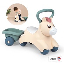 Odrážadlá od 12 mesiacov - Odrážadlo s prívesom Baby Pony Ride On Little Smoby ergonomicky tvarované s veľkým držadlom pre najmenších od 12 mes_2