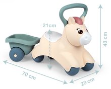 Guralice za djecu od 12 mjeseci - Guralica s prikolicom Baby Pony Ride On Little Smoby ergonomski oblikovana s velikim držačem za najmlađe od 12 mjes_4