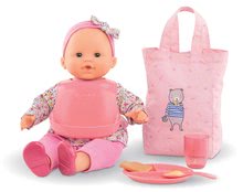 Dodatki za punčke in dojenčke - Jedilni set s torbo in slinčkom Meal Set Mon Grand Poupon Corolle z dodatki za 36-42 cm dojenčka od 24 mes_0
