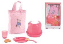 Doplnky pre bábiky - Jedálenská súprava s taškou a podbradníkom Meal Set Mon Grand Poupon Corolle s doplnkami pre 36-42 cm bábiku od 24 mes_1