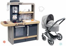 Set Kinderwagen und Spielküche mit Sound Cybex Landau 3in1 Priam Corolle mit verstellbarer Höhe und magischen Lebensmitteln