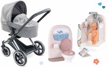 Set Puppenwagen mit Badewanne Cybex Landau 3in1 Priam Corolle mit funktioneller Dusche und Toilette mit Zubehör zum Waschbecken