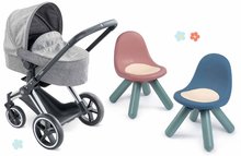Zestaw składany wózek dla lalki Cybex Landau 3w1 Priam Corolle z wielofunkcyjnymi przednimi kołami i 2 krzesłami KidChair