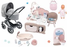 Set cărucior cu căsuță electronică Cybex Landau 3în1 Priam Corolle cu păpușă de 32 cm cu cădiță sac de dormit și baie cu toaletă