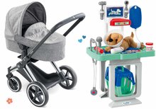Set cărucior pliabil și cărucior veterinar Cybex Landau 3în1 Priam Corolle cu un cățeluș de pluș cu perfuzie și 15 accesorii
