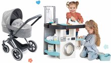 Set kočárek trojkombinace a prádelna Cybex Landau 3v1 Priam Corolle s pračkou s předním plněním a elektronickým vysavačem se žehličkou
