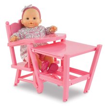 Stolčki za dojenčke - Stolček za hranjenje High Chair Pink Corolle za 36-42 cm punčko rožnati_1