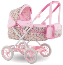 Játék babakocsik 18 hónapos kortól - Mély babakocsi pelenkázó táskával Carriage Floral Corolle összecsukható 36-52 cm játékbabának magasságilag állítható_0