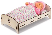 Postieľky a kolísky pre bábiky - Drevená postieľka Wooden Bed Floral Corolle pre 30-36 cm bábiku_1