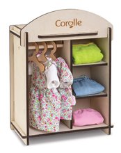 Oblečenie pre bábiky - Šatníková skriňa Wooden Dressing Room Corolle pre 30-36 cm bábiku a 3 vešiaky drevená_0