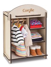 Oblečenie pre bábiky - Šatníková skriňa Wooden Dressing Room Corolle pre 30-36 cm bábiku a 3 vešiaky drevená_2