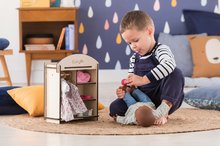 Vêtements pour poupées - Armoire en bois Wooden Dressing Room Corolle pour poupée 30-36 cm, avec 3 cintres_11