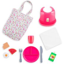 Játékbaba kiegészítők - Ebédkészlet táskában előkével Large Meal Set Corolle 36-42 cm játékbabának 11 kiegészítővel 24 hó-tól_1