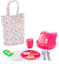 Játékbaba kiegészítők - Ebédkészlet táskában előkével Large Meal Set Corolle 36-42 cm játékbabának 11 kiegészítővel 24 hó-tól_2