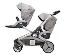 Wózki - Wózek dla dwojga dzieci Red Castle Evolutwin® Grey regulowany z kompletnym wyposażeniem i ochroną przeciwdeszczową_0