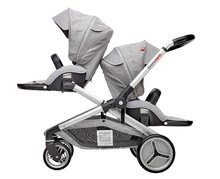 Wózki - Wózek dla dwojga dzieci Red Castle Evolutwin® Grey regulowany z kompletnym wyposażeniem i ochroną przeciwdeszczową_0
