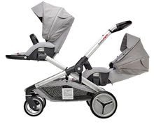 Wózki - Wózek dla dwojga dzieci Red Castle Evolutwin® Grey regulowany z kompletnym wyposażeniem i ochroną przeciwdeszczową_1
