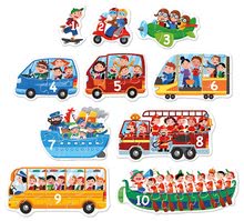 Gesellschaftsspiele in Fremdsprachen - Lernspiel Wir lernen Zahlen von 1 bis 10 Educa 55 Teile - Fahrgäste in Verkehrsmitteln ab 3-4 Jahren_0