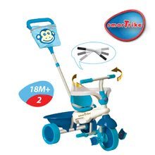 Tricikli za djecu od 10 mjeseci - Tricikl Safari Monkey Touch Steering smarTrike s prevlakom, plavi od 10 mjeseci_1