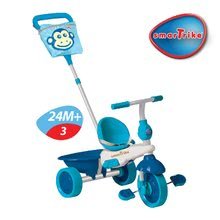 Triciclete de la 10 luni - Tricicletă Safari Monkey Touch Steering smarTrike cu parasolar albastră de la vârsta de 10 luni_2