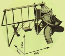 Centri za igru - SMOBY 310435 Záhradné centrum Portique Alpes s 320 cm dlhou smyklavkou, 240 cm vyska*423 cm dlzka*300 cm sirka _1