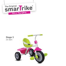 Triciclete de la 10 luni - Tricicletă Play GL Pink 3in1 smarTrike cu mâner de împins roz-verde de la 10 luni_0
