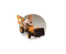 Staré položky - Traktor na šliapanie Power Builder Smoby s prívesom, nakladačom a bagrom žltý_1