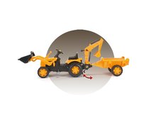 Produse vechi - Tractor cu pedale Power Builder Smoby cu remorcă, încărcător frontal și cupă galben_3