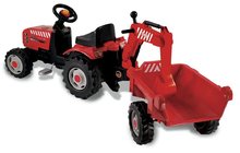 Produse vechi - Tractor cu pedale Smoby roșu cu remorcă și cu graifer 163*68*45 cm_1