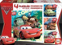 Progresivne dječje puzzle - EDUCA 14942 PUZZLE CARDBOARD 4 Progress Cars2 12-16-20-25 ks _0