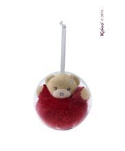 Dekoracije za otroško sobo - Plišasti medved Xmas Ball Kaloo božična krogla 11 cm iz nežnega mehkega pliša za najmlajše rdeč_0