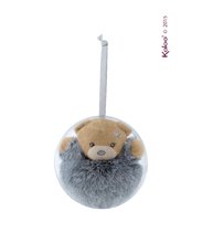 Gyerekszoba dekorációk - Plüss maci Xmas Ball Kaloo Karácsonyi gömb 11 cm lágy puha plüssből legkisebbeknek ezüst_1