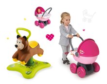 Pentru bebeluși - Set babytaxiu Ursuleţ 2in1 Smoby săltăreţ şi rotitor şi cărucior adânc pentru păpuşă Baby Nurse de la 12 luni_10