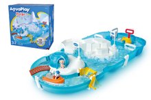 Circuits à eau pour enfants - Piste d'eau Polar AquaPlay Station de recherche avec une pompe à eau au pôle Nord avec un ours polaire dans un bateau et 2 figurines_12