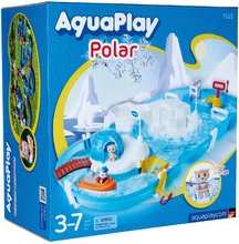 Piste de apă pentru copii - Pistă de apă Polar AquaPlay stație de cercetare cu o pompă de apă în câmpul nordic cu un urs polar într-o barcă și 2 figurine_13