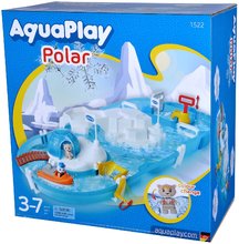 Vodne dráhy pre deti - Vodná dráha Polar AquaPlay výskumná stanica s vodnou pumpou na severnom póle s ľadovým medveďom v člne 2 figúrky_18