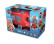 Staré položky - Súprava 3 autíčok Maxi Bolide Smoby sanitka, hasičské a smetiarske auto dĺžka 45 cm_9