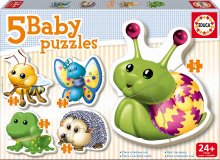 Puzzle za najmanje - EDUCA 15892 Baby 5 Puzzles Mini zvieratká, od 24 mesiacov _0