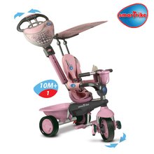 Tříkolky od 10 měsíců - Tříkolka ZOO-Galah 4v1 smarTrike TouchSteering New růžová s gumovými kolečky od 10 měsíců_0