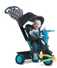 Triciclete de la 10 luni - Tricicletă Boutique Blue Touch Steering 4in1 smarTrike cu 2 genţi şi cu copertină pentru vârsta între 10-36 de luni negru-albastru de la 10 luni_1