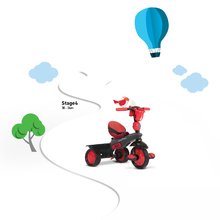 Triciklik 10 hónapos kortól - Tricikli Boutique Red Touch Steering 4in1 smarTrike fekete-piros 10 hó-tól_4