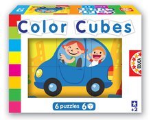 Kocke s motivima iz crtića - EDUCA 14577 ROZPRÁVKOVÉ KOCKY Color 6 Cubes Vehicles _0